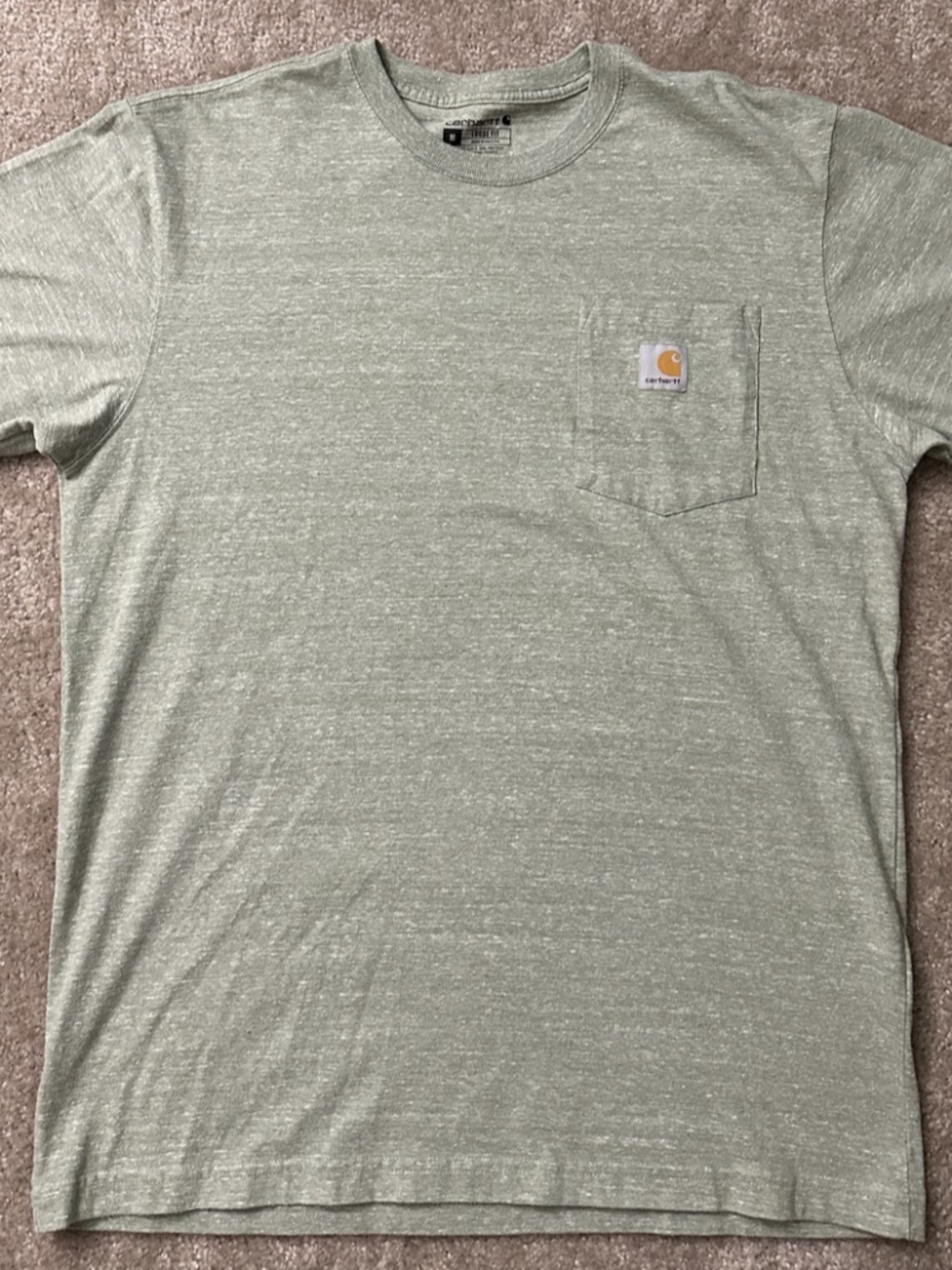 Carhartt Pocket T-Shirt Loose Fit Short Sleeve Blue/Green Heather K87-H35 M